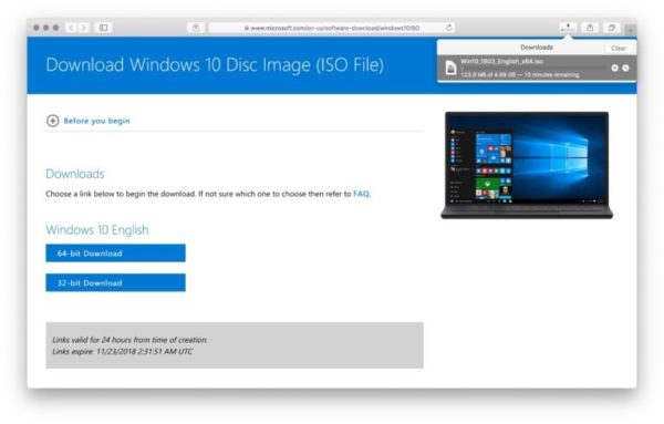 Choose Windows ISO File for MAC